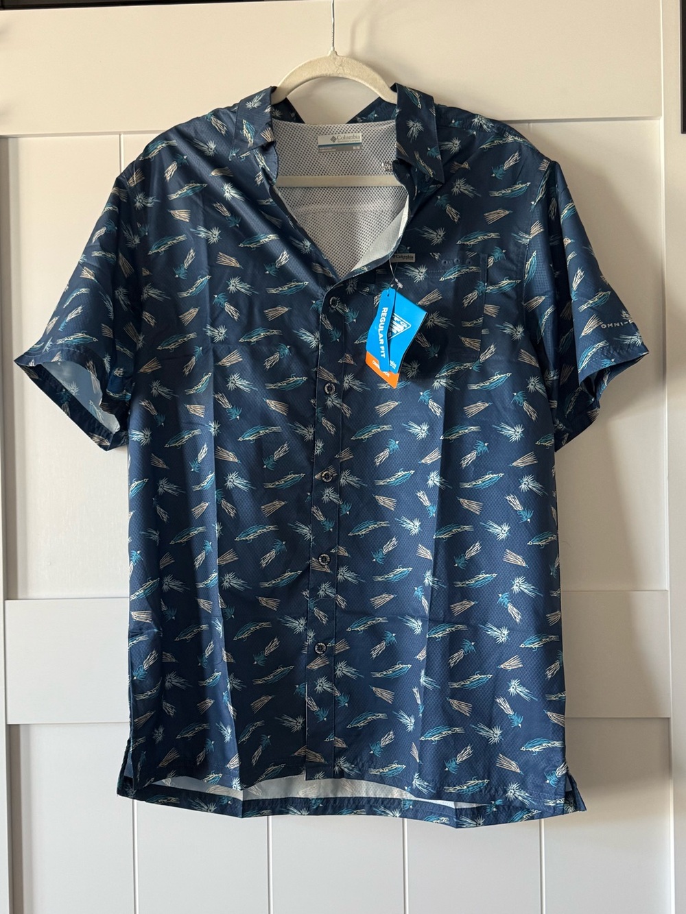 NWT Columbia Men’s Blue PFG Super Slack Tide Camp Shirt - Picture 6 of 16